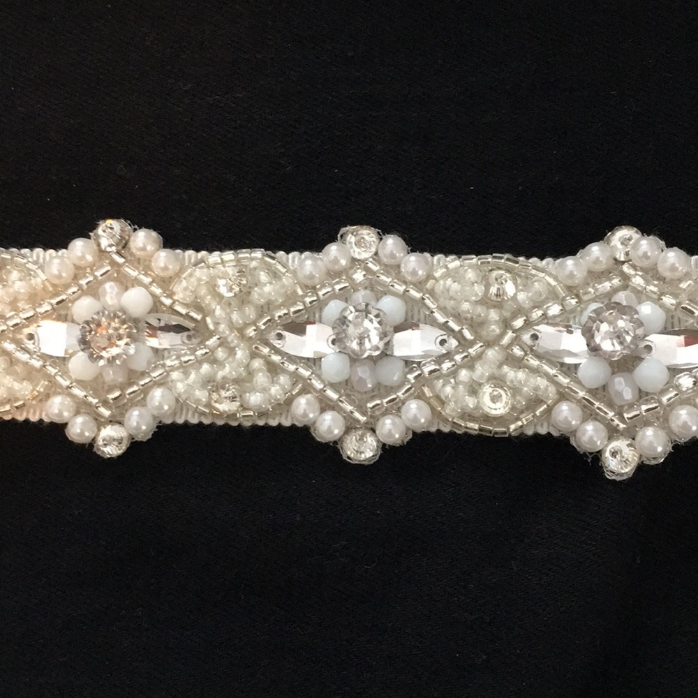 Pearl/Diamond Beaded Wedding Sash